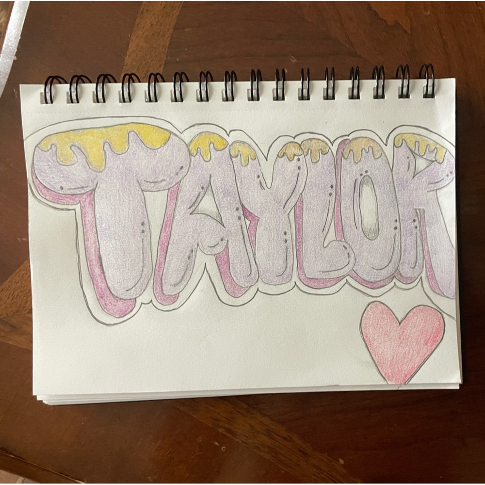 I sketch custom name designs, cartoon characters, etc.